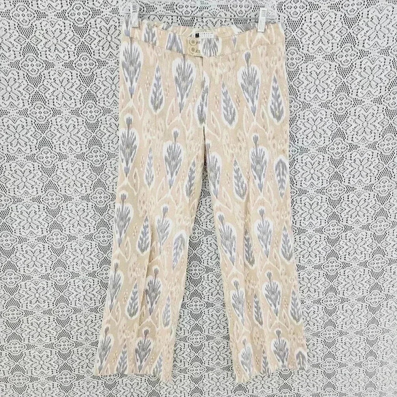 Carole Little linen blend all over print boot cut women's pants 0 - Picture 1 of 7